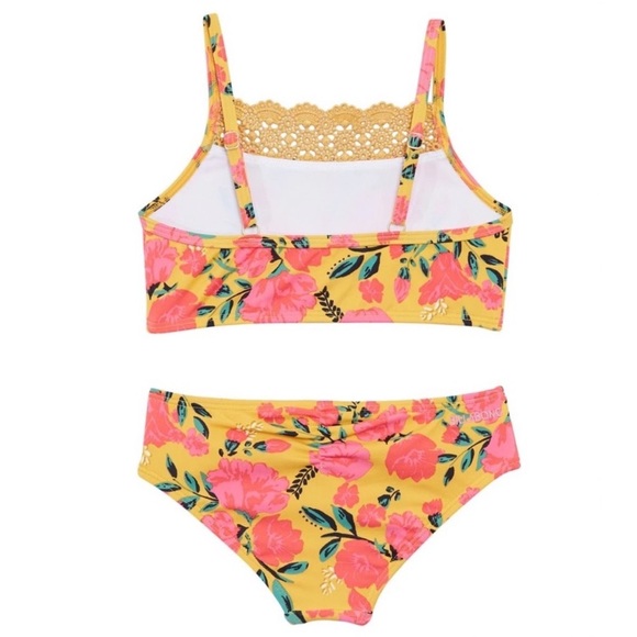 Billabong ☀️ Sun Dream Girls’ Floral Crochet Tropical Bikini Set 💕⛱️ - Picture 5 of 12